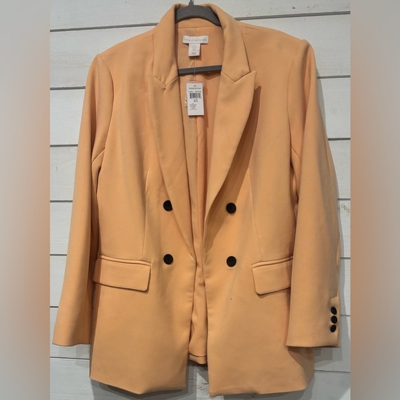 House of Harlow NWT 1960 Tan Double-Breasted Blazer - Picture 1 of 9